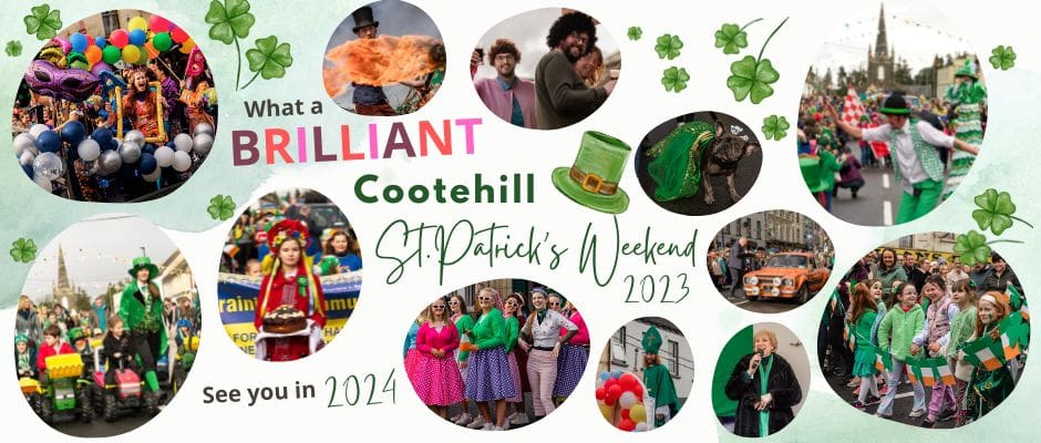 green happy st.patricks day (Instagram Story) (Facebook Post (Landscape)) (940 × 600 px) (940 × 400 px) photos of st patrick's day parade cootehill